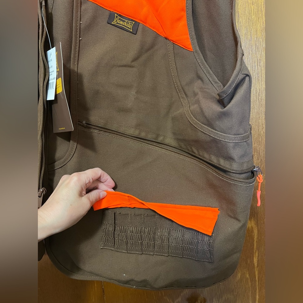 Gamehide Lightweight Dove & Upland Vest Dark Brown/Blaze Orange - Picture 8 of 16